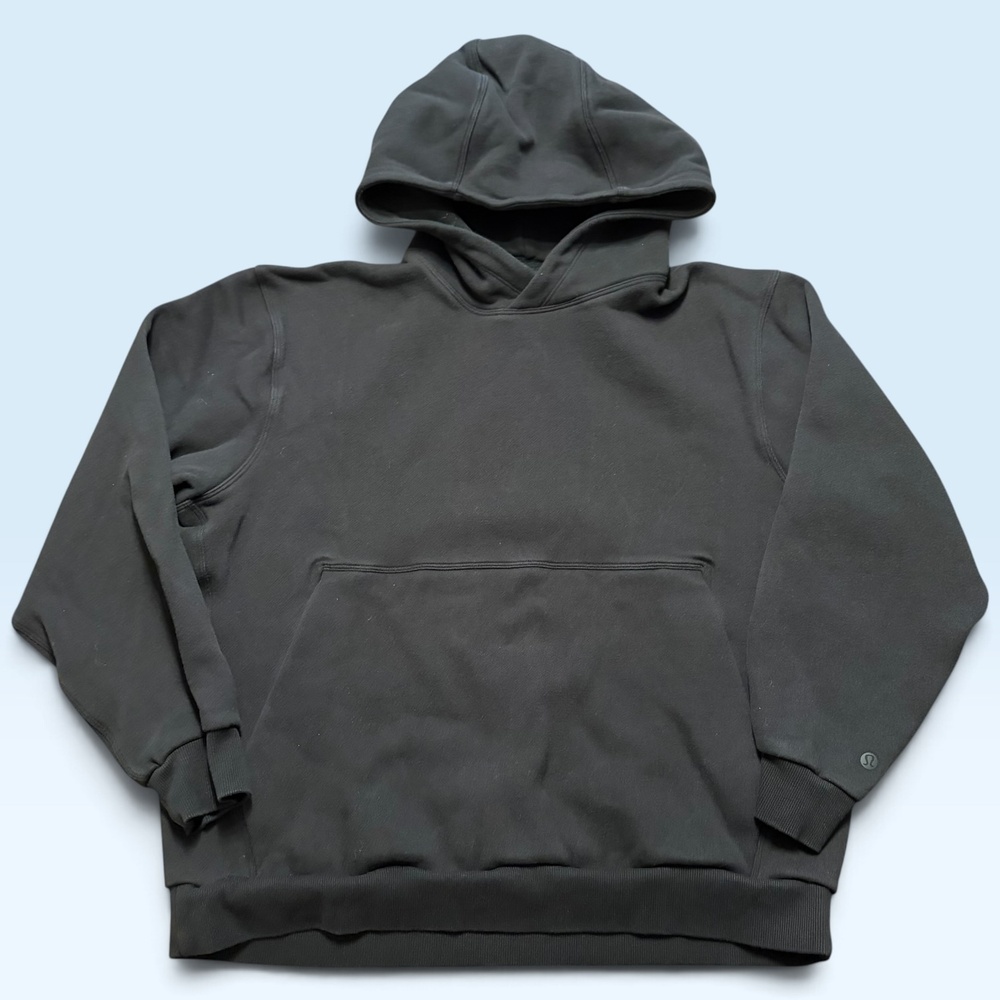 Lululemon Hoodie Sweatshirt Mens Small Black Fleece Pullover Kangaroo Pocket